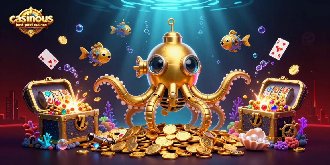 Experience the thrill at casinous best payout casinos with an enchanting underwater scene packed with treasures.