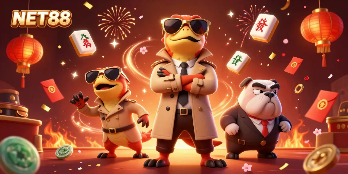 Experience NET88 with playful raptors humorously attempting to enter a VIP casino lounge adventure.