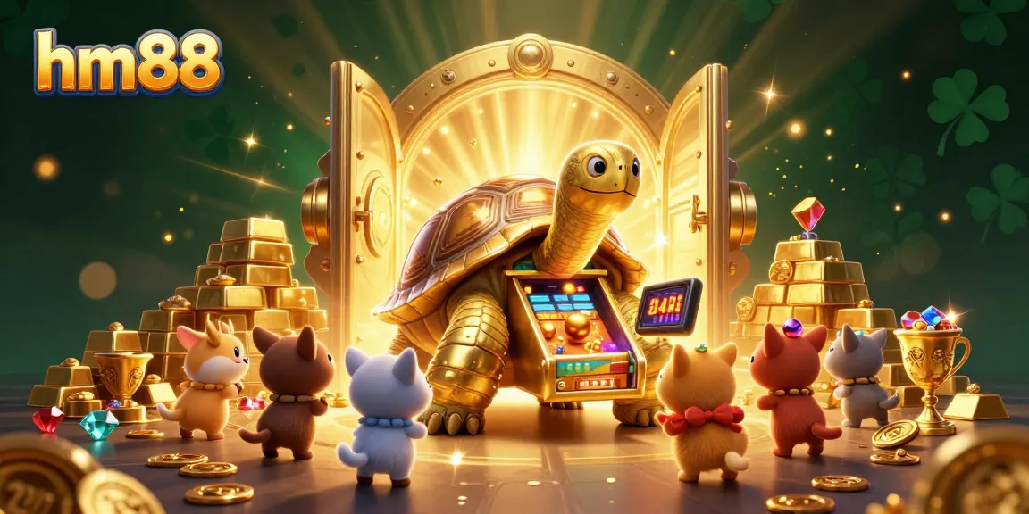 Play exciting games with the hm88 golden tortoise pinball machine amidst jewels and treasure!